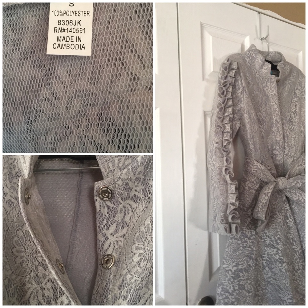 💥Last One💥 NWOT CQ by CQ Silver Lace Skater Coat - Picture 7 of 8